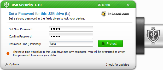 Kaka USB Security screen shot